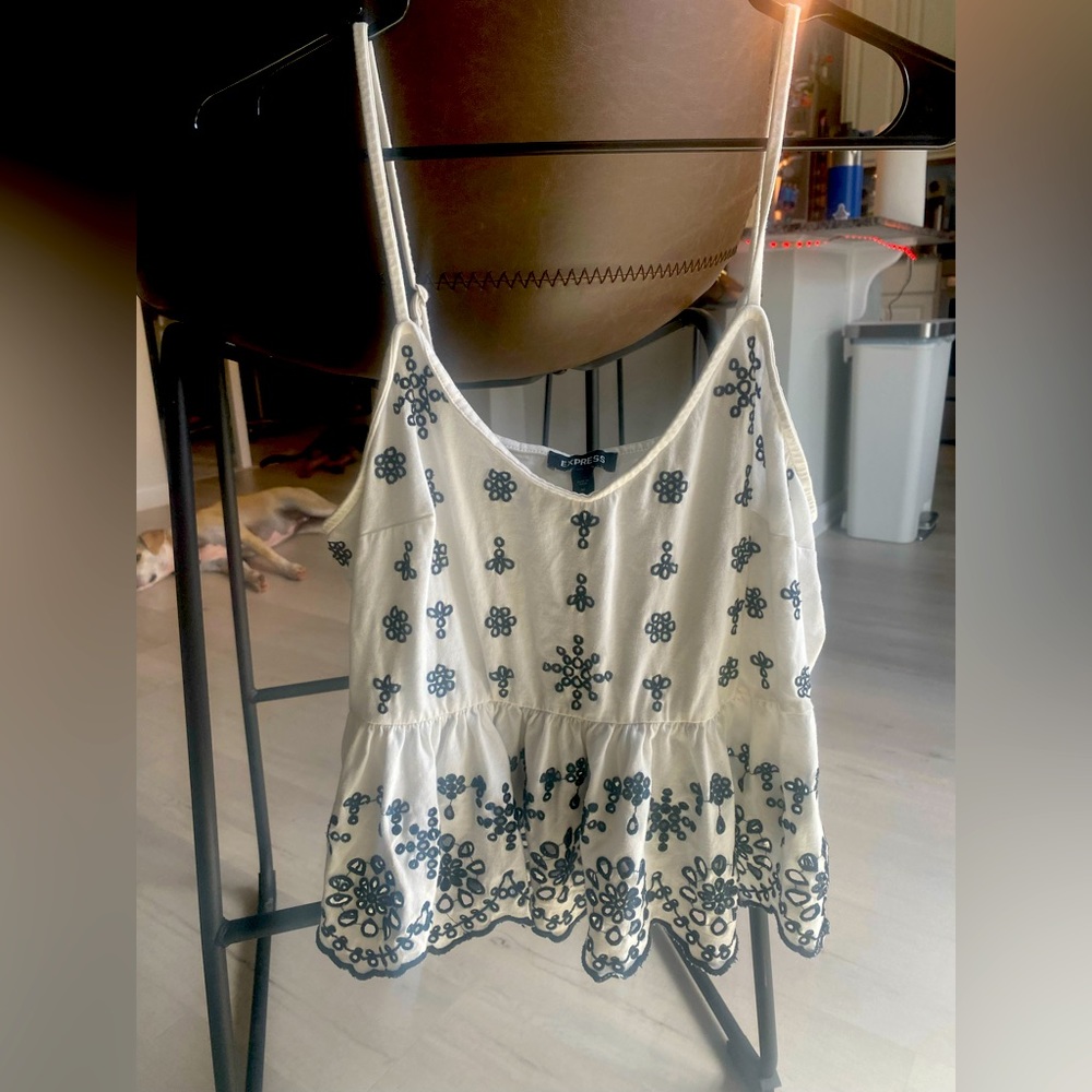 Express Business Casual Black & White Womens Camisole Size M